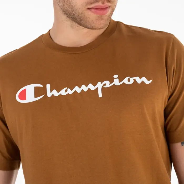 Tričko CHAMPION hnedé Crewneck T Shirt 219206 MS531 RUE