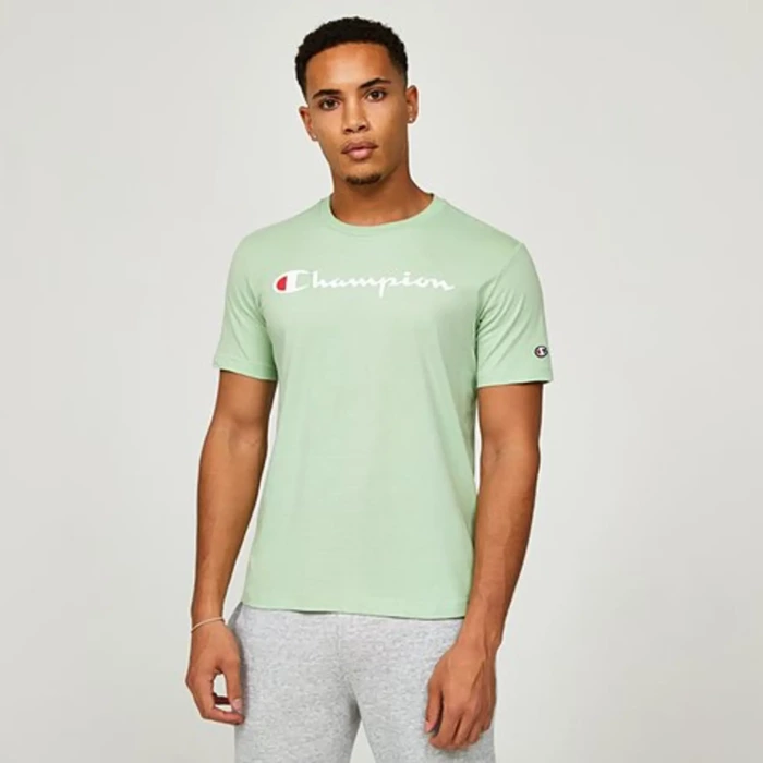 Tričko CHAMPION zelené Crewneck T Shirt 219206 GS107 QGRE