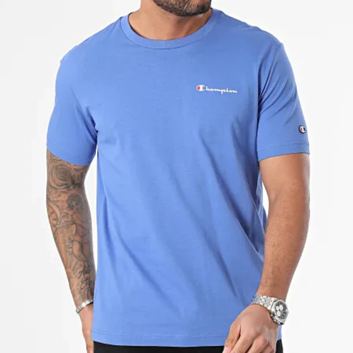 Tričko CHAMPION modré Crewneck T Shirt 219838 BS072 NOB