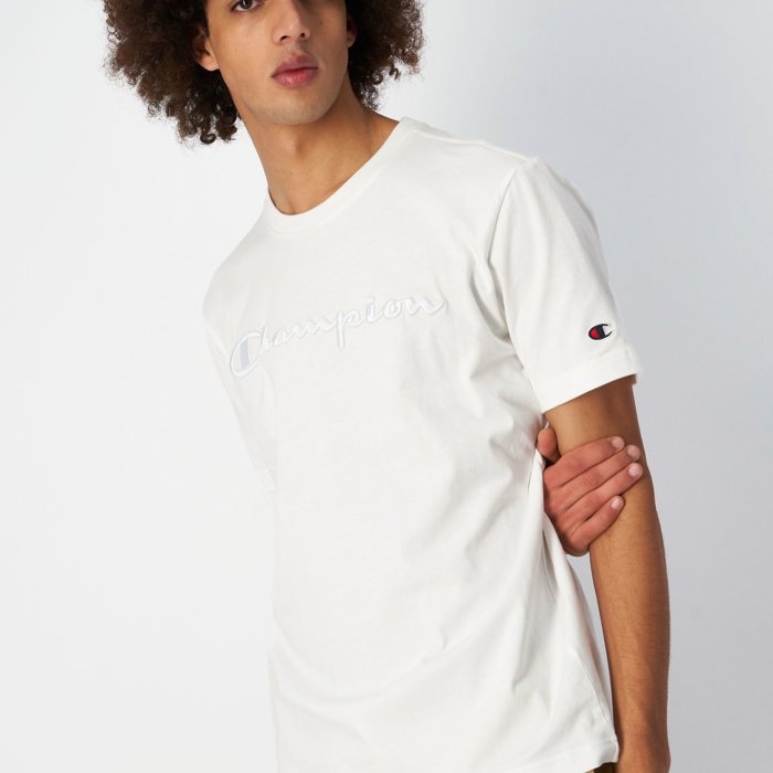 Tričko CHAMPION biele Crewneck T Shirt 219870 WW001 WHT