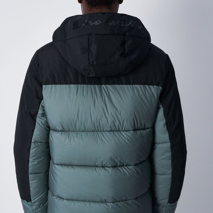 Zimná bunda CHAMPION zeleno/čierna Hooded Jacket 219190 GS510 BLG/NBK