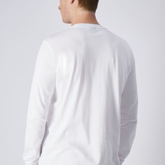 Tričko CHAMPION biele crewneck long sleeve t shirt 219207 WW001 WHT