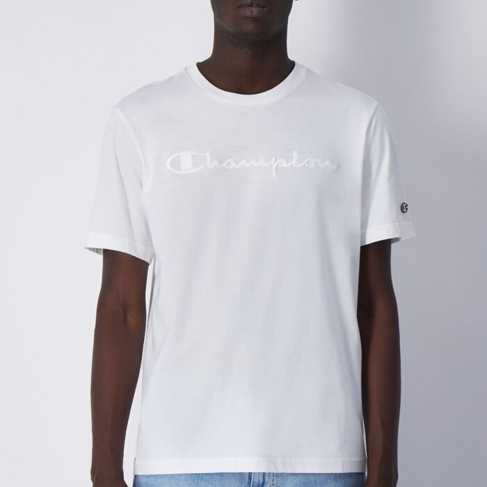 Tričko CHAMPION biele Crewneck T Shirt 219870 WW001 WHT