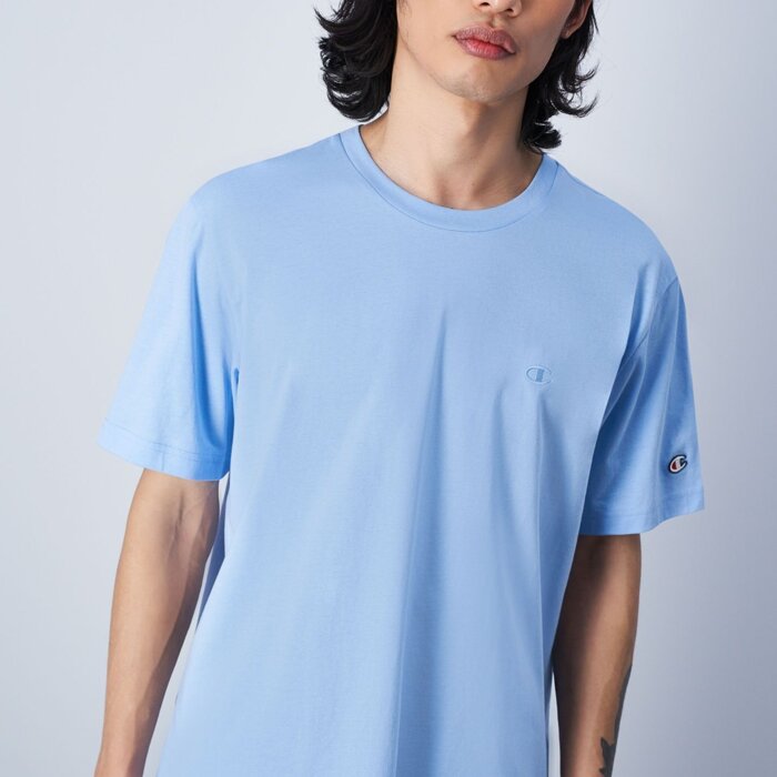 Tričko CHAMPION modré Crewneck T Shirt 219874 BS083 SOB